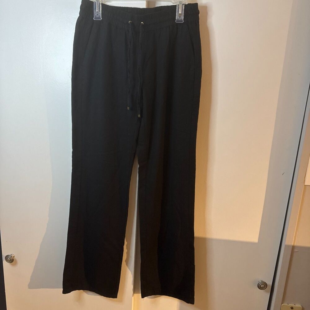Black linen pants